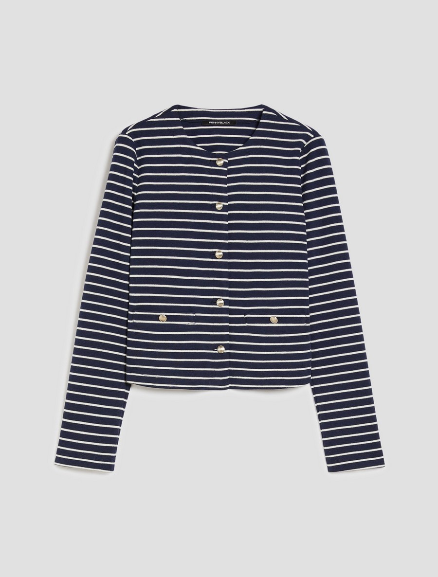 Penny Black Γυναικείο Jersey Σακάκι Slim Fit σε Ριγέ Μπλε φωτογραφία