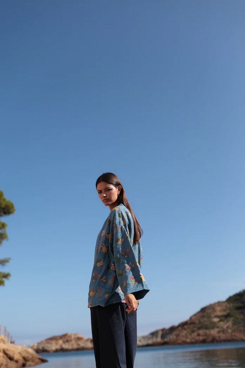 Luna Llena Γυναικείο Κιμονό Ραφινάτο με Κεντήματα Floral Regular Fit φωτογραφία