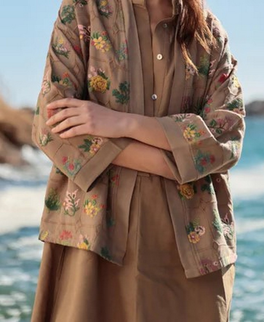 Luna Llena Γυναικείο Κιμονό Ραφινάτο με Κεντήματα Floral Regular Fit φωτογραφία