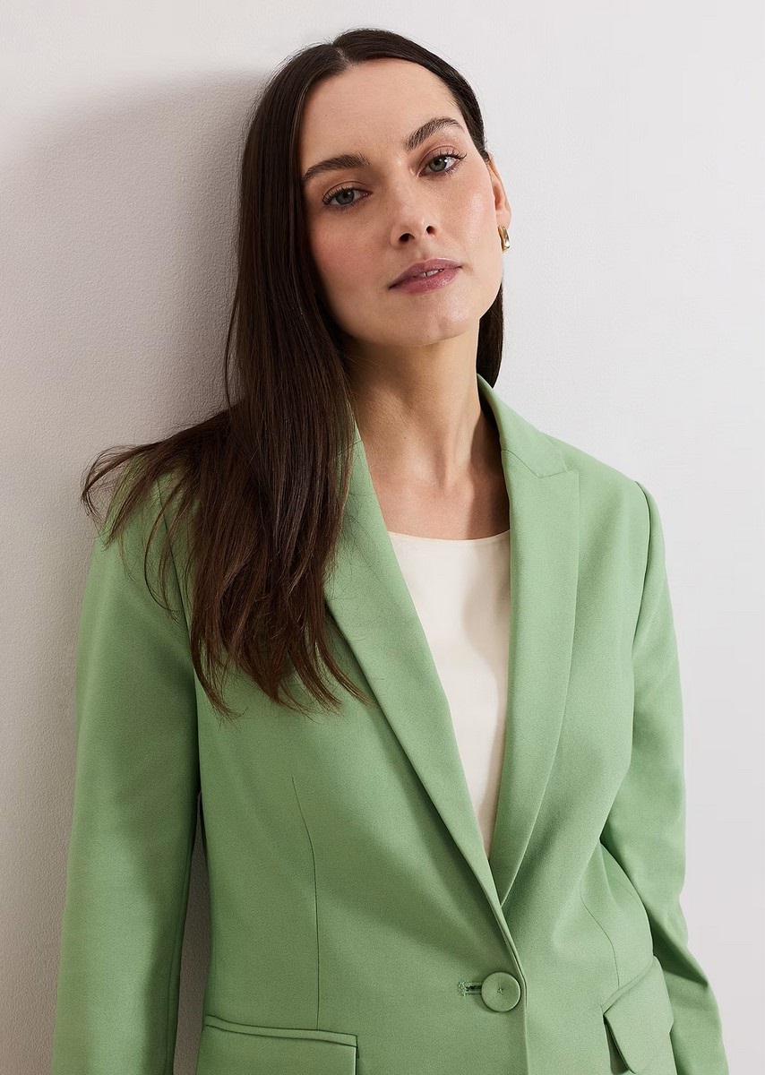 Phase Eight Γυναικείο Σακάκι από Βιώσιμο Βαμβάκι με Μονόκουμπο Κλείσιμο Regular Fit σε Πράσινο φωτογραφία