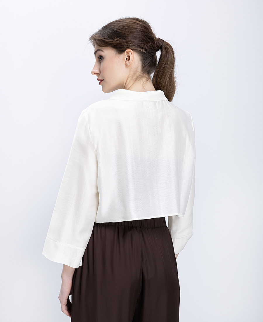 Diana D Γυναικείο Σακάκι Cropped Με Γιακά Και 3 4 Μανίκι Regular Fit φωτογραφία
