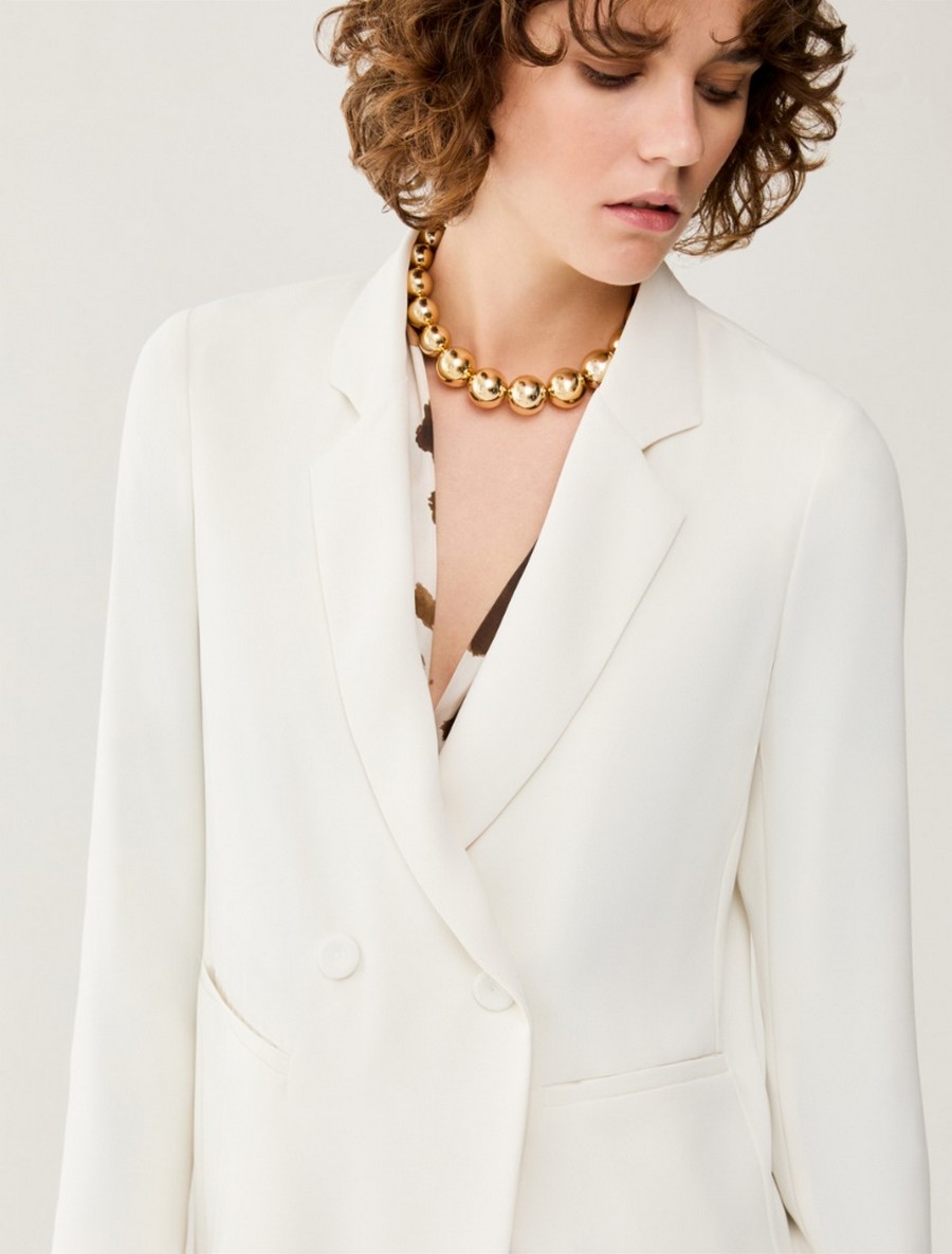 Penny Black Pennyblack Γυναικείο Σακάκι Regular Fit Με Σταυρωτό Κούμπωμα Και Sable Υφή - 4