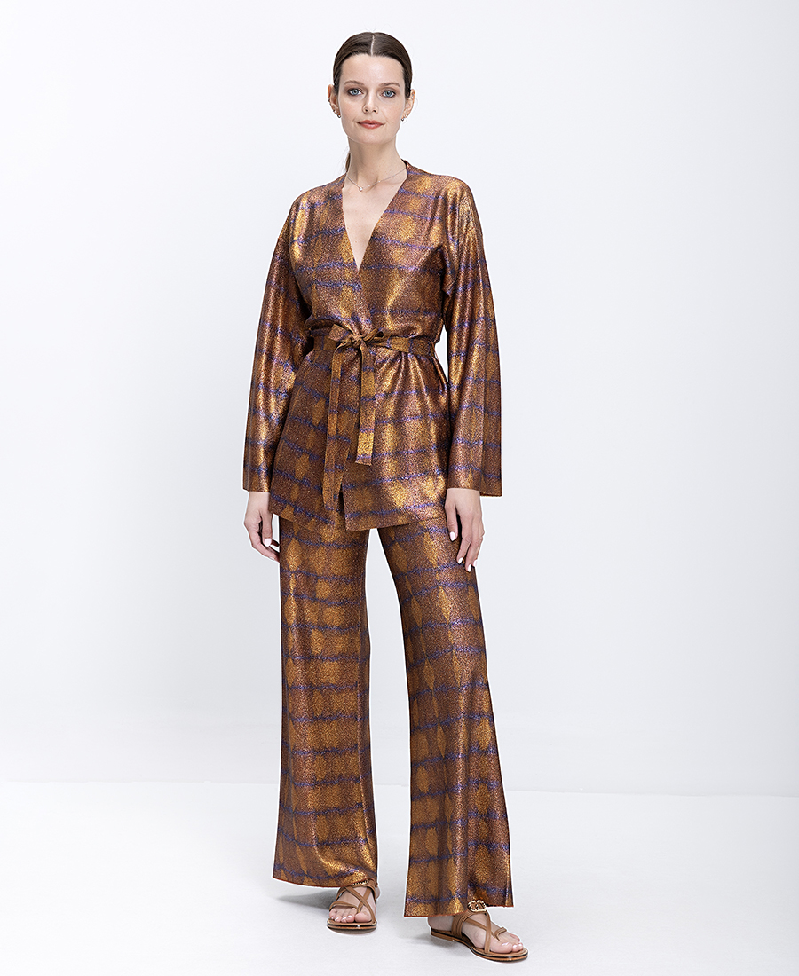 Momoni Γυναικείο Σακάκι Με Ζώνη Και V Λαιμόκοψη φωτογραφία