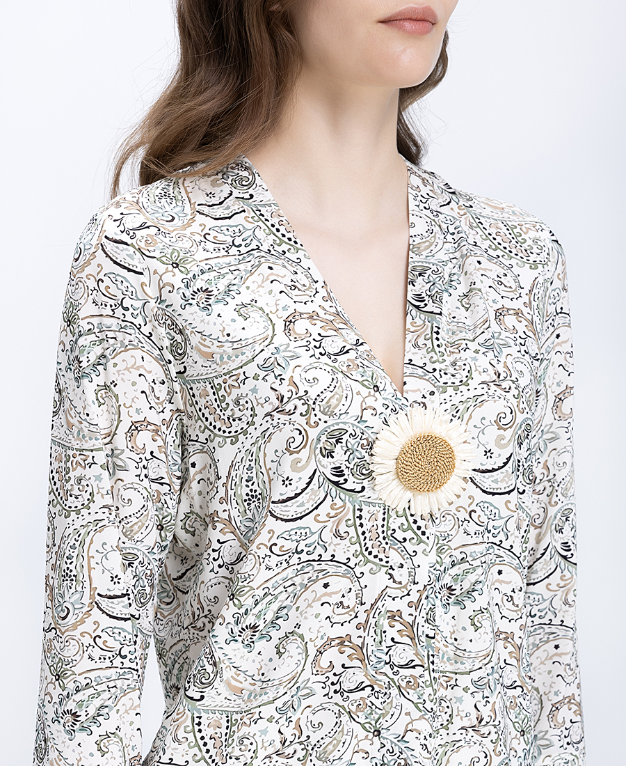The Abito Γυναικείο Σακάκι Paisley Regular Fit Με Floral Κόσμημα φωτογραφία