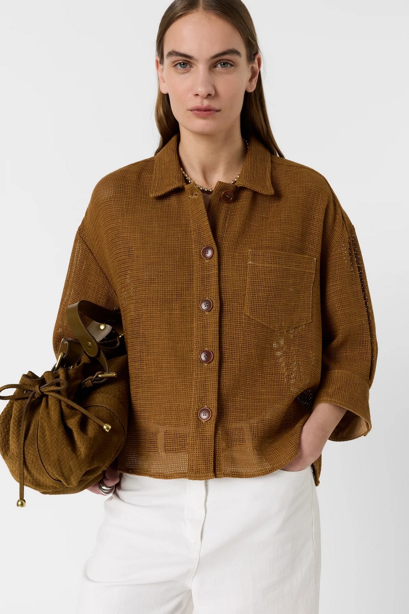 Gerard Darel Γυναικείο Overshirt Loose Fit Με Openwork Ύφανση