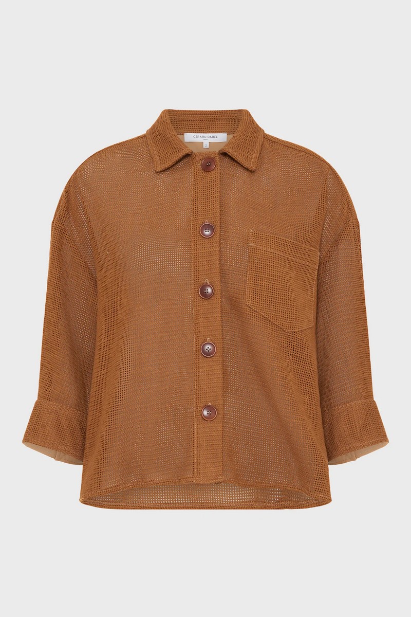 Gerard Darel Gerard Darel Γυναικείο Overshirt Loose Fit Με Openwork Ύφανση - 5