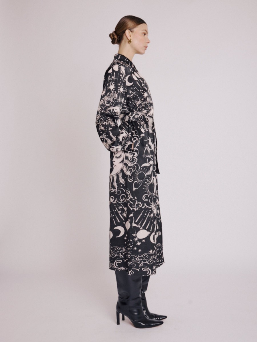Berenice Berenice Γυναικείο Φόρεμα Maxi All Over Print σε Μαύρο - 3