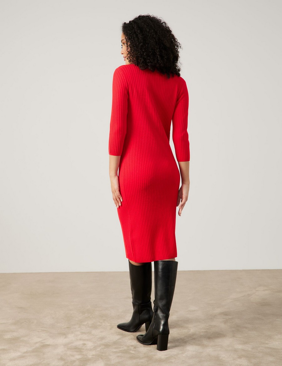 Gerry Weber Gerry Weber Γυναικείο Πλεκτό Φόρεμα Figure-Skimming Fit Κόκκινο - 3