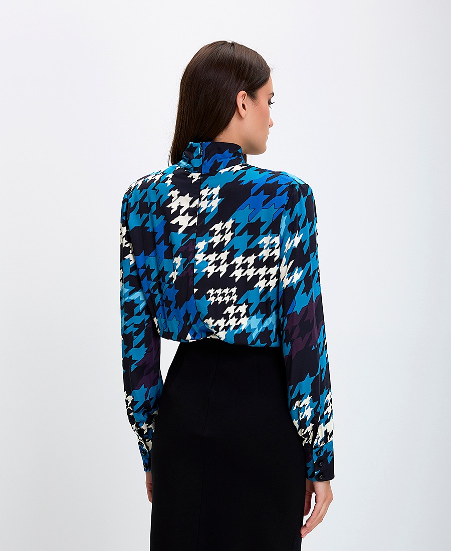 Harmont & Blaine Γυναικείο Φόρεμα Comfort Fit σε Εμπριμέ Μπλε φωτογραφία