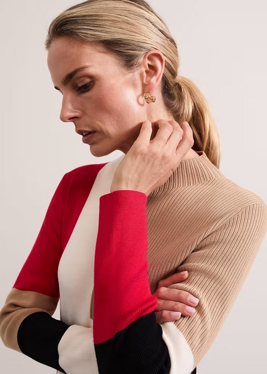 Phase Eight Γυναικείο Μίντι Φόρεμα Με Χρωματικά Μπλοκ φωτογραφία