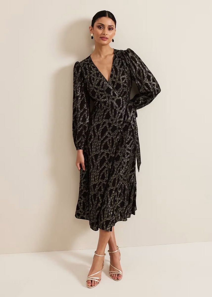 Phase Eight Γυναικείο Μίντι Φόρεμα Με Χρυσές Μεταλλικές Λεπτομέρειες φωτογραφία