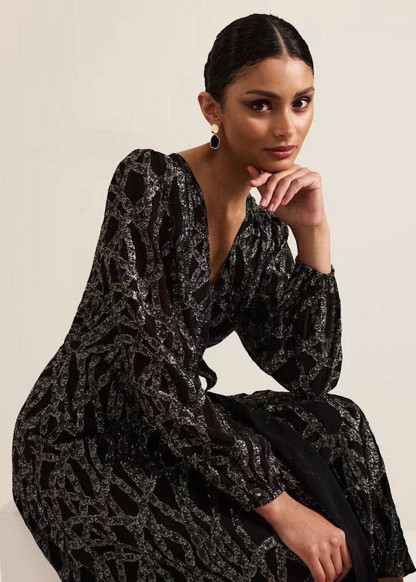 Phase Eight Γυναικείο Μίντι Φόρεμα Με Χρυσές Μεταλλικές Λεπτομέρειες φωτογραφία