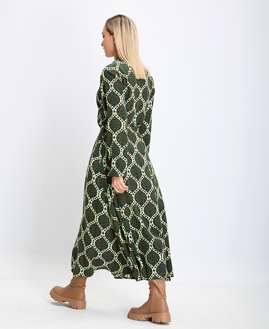 Γυναικείο Φόρεμα Σεμιζιέ Μακρύ Regular Fit Εμπριμέ φωτογραφία