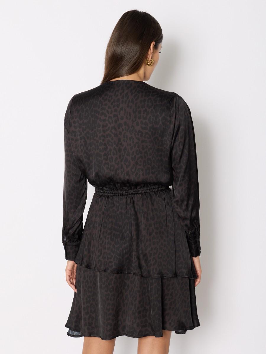 Berenice Γυναικείο Φόρεμα Με Animal Print Και Ασύμμετρα Βολάν φωτογραφία