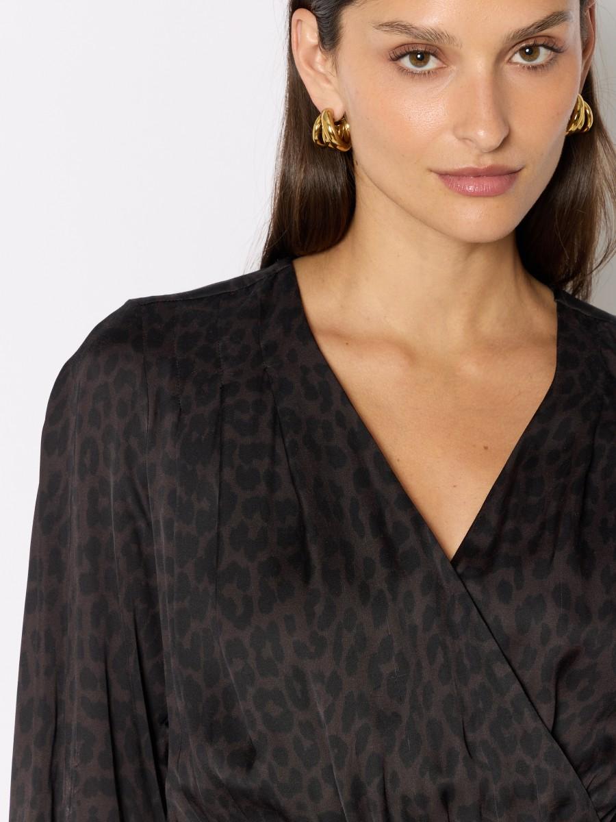 Berenice Γυναικείο Φόρεμα Με Animal Print Και Ασύμμετρα Βολάν φωτογραφία