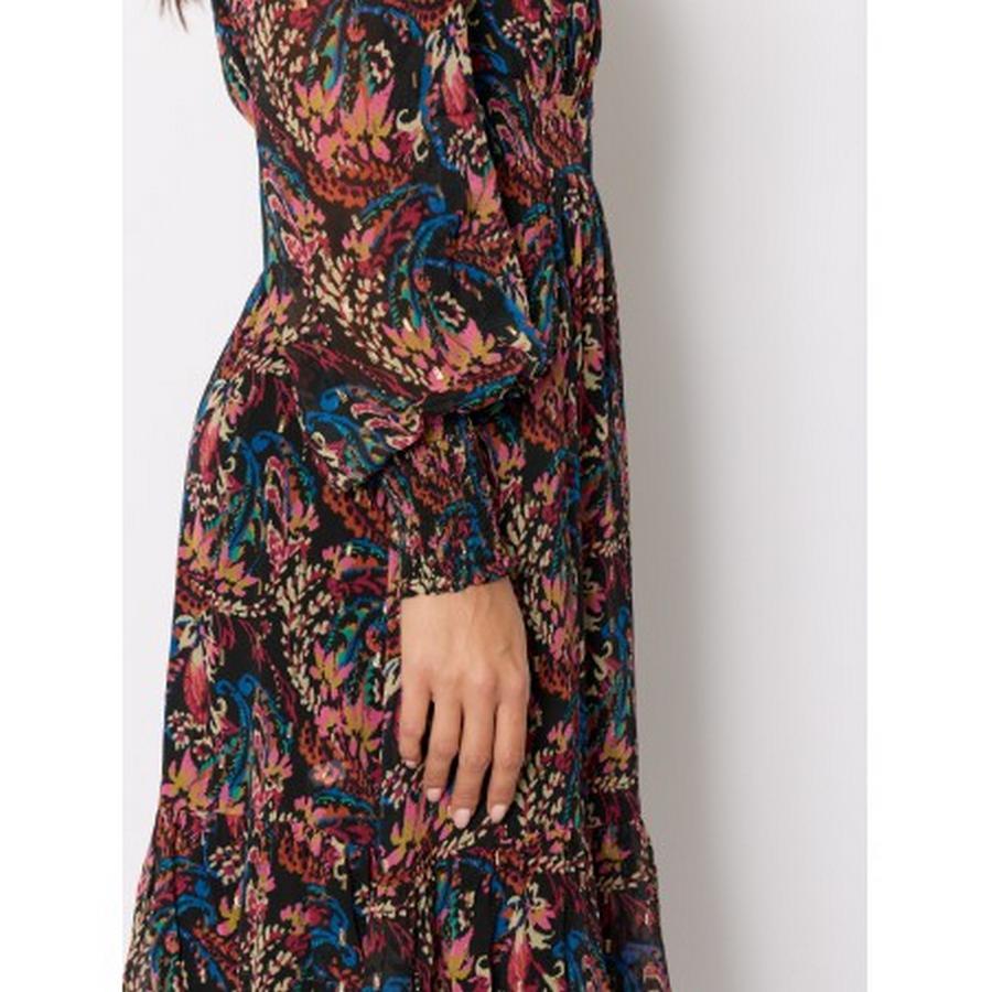 Berenice Γυναικείο Φόρεμα Long Με Λουλουδάτο Lurex Print Και Μακριά Μανίκια φωτογραφία