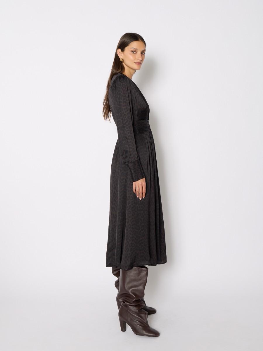 Berenice Γυναικείο Φόρεμα Long Animal Print Και V Λαιμόκοψη φωτογραφία