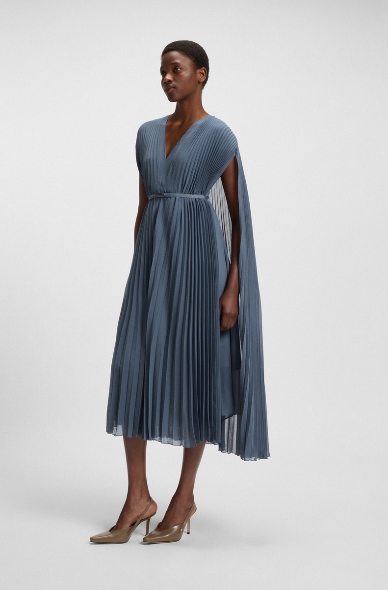 Boss Γυναικείο Φόρεμα Regular Fit Crinkle Chiffon Με Ζώνη φωτογραφία