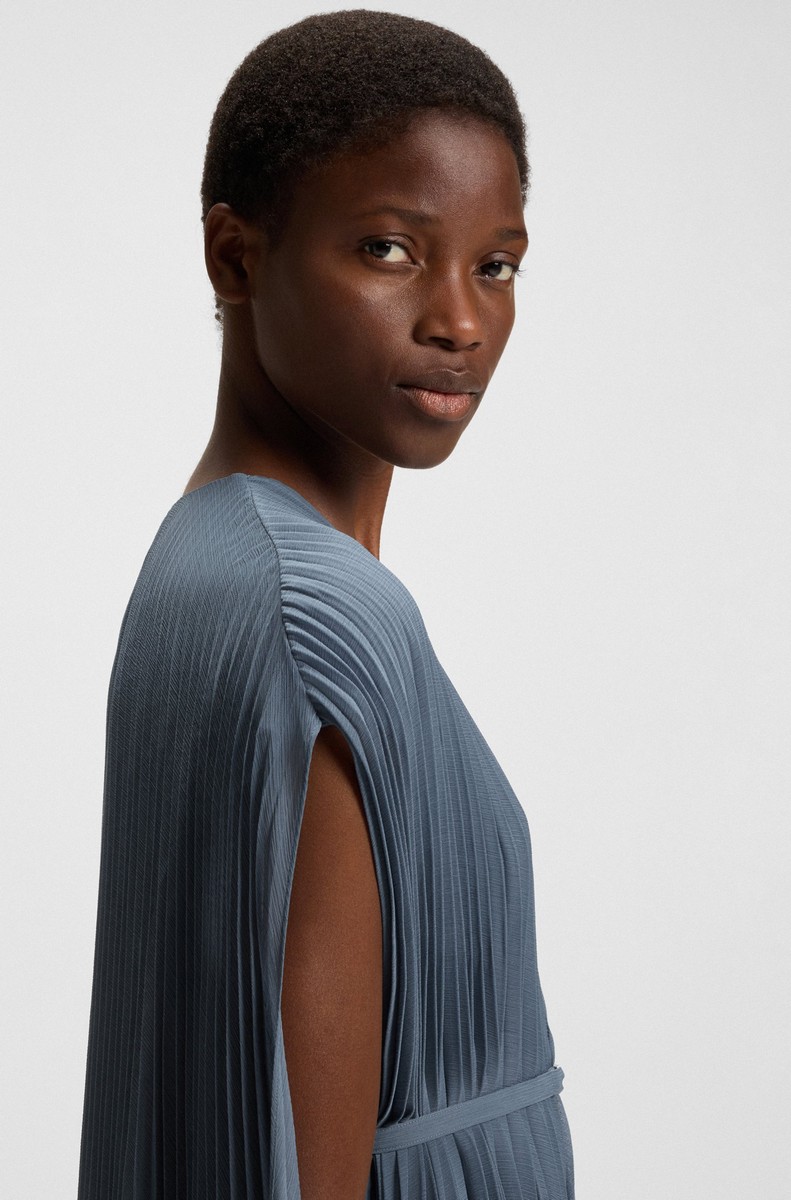 Boss Γυναικείο Φόρεμα Regular Fit Crinkle Chiffon Με Ζώνη φωτογραφία