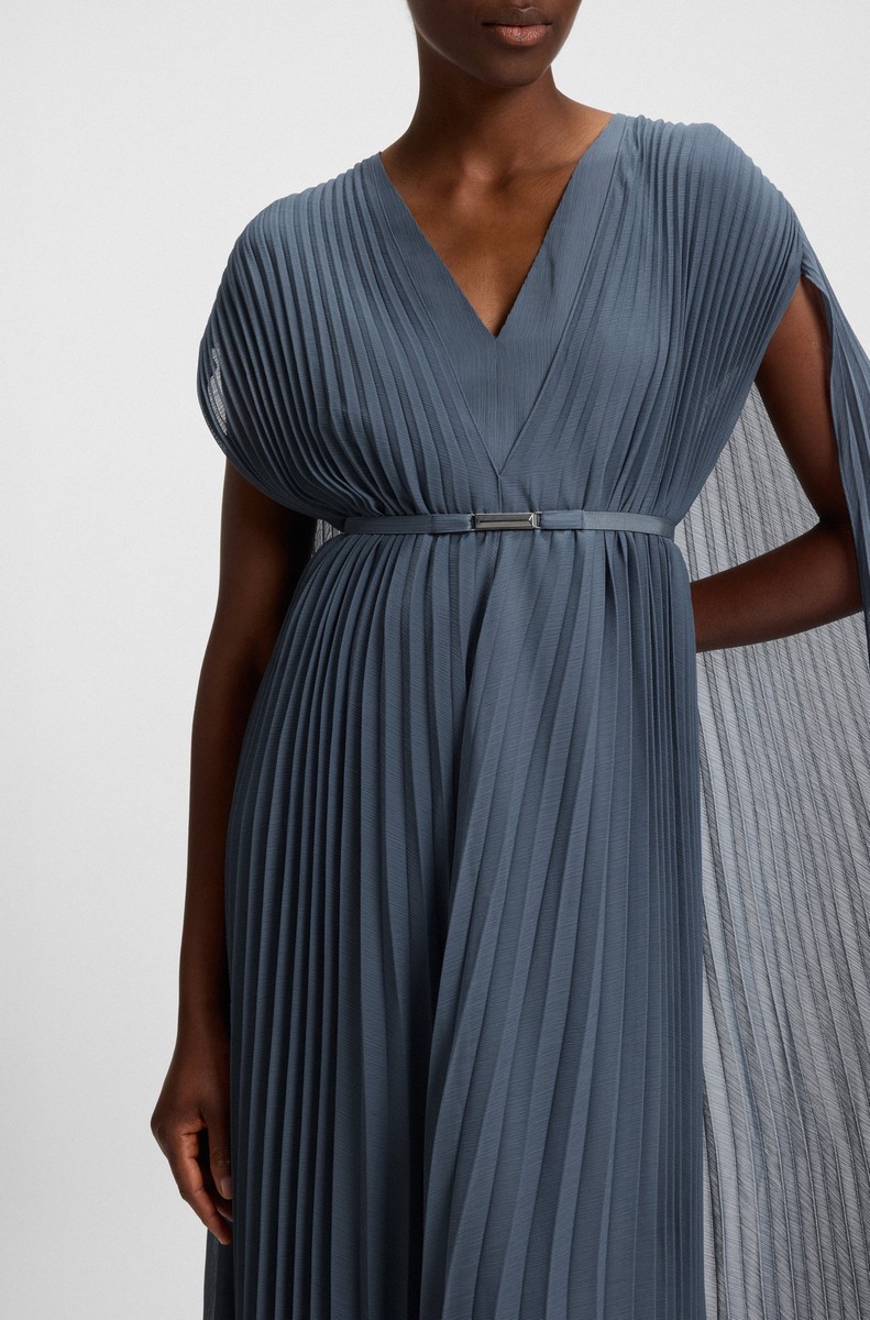 Boss Γυναικείο Φόρεμα Regular Fit Crinkle Chiffon Με Ζώνη φωτογραφία