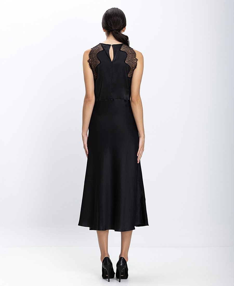 Boss Γυναικείο Φόρεμα Midi Sleeveless Με Δαντελένιες Λεπτομέρειες Regular Fit φωτογραφία