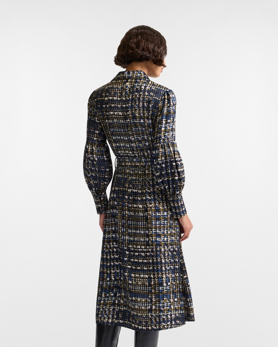 Harmont&Blaine Γυναικείο Σεμιζιέ Midi Με Ζώνη Και Μανίκια Puff Εμπριμέ φωτογραφία