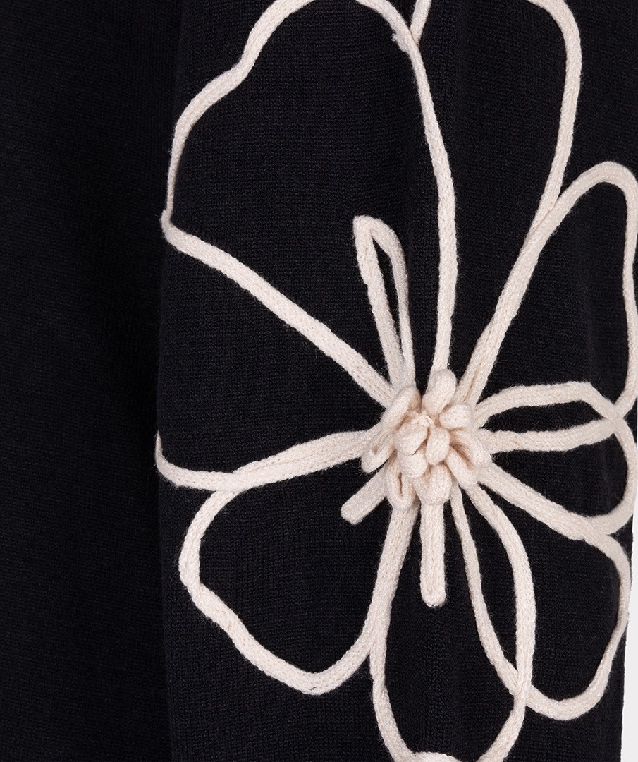 EsQualo EsQualo Γυναικείο Πλεκτό Φόρεμα Με Floral Μοτίβο Regular Fit - 4