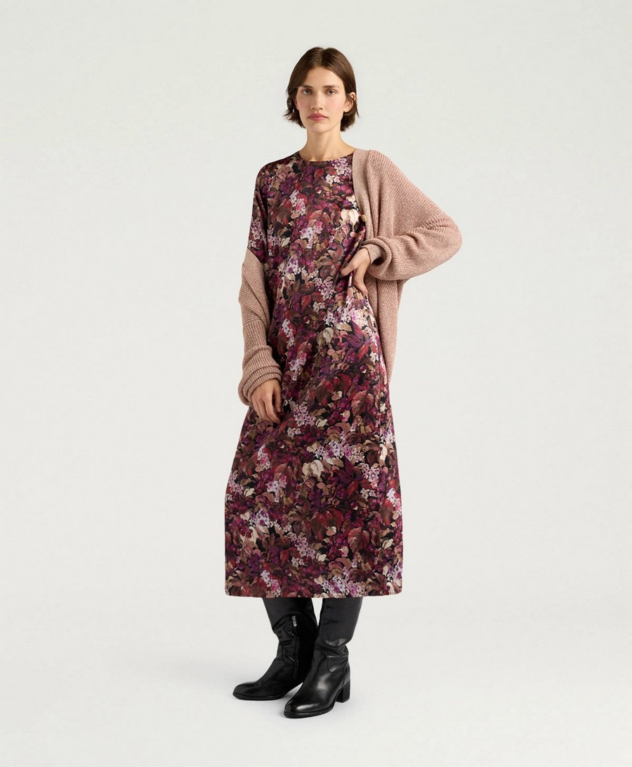 Momoni Γυναικείο Φόρεμα Regular Fit Μεταξωτό Με Print Σατέν φωτογραφία