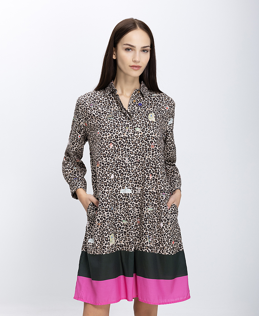 Vilagallo Γυναικείο Φόρεμα Σε Λεοπάρ Μοτίβο