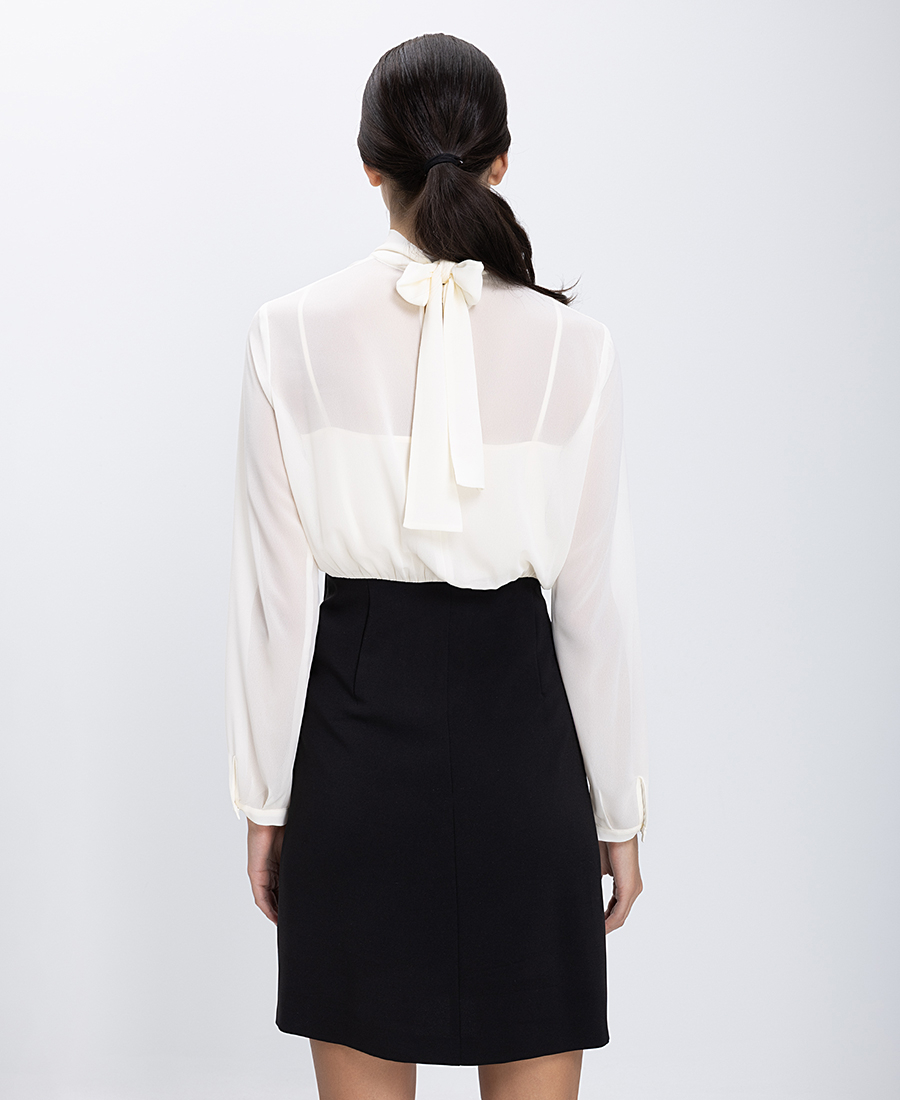 Penny Black Penny Black Γυναικείο Φόρεμα Midi Με Δίχρωμο Σχέδιο & Διακριτικό Άνοιγμα Ντεκολτέ Regular Fit - 3