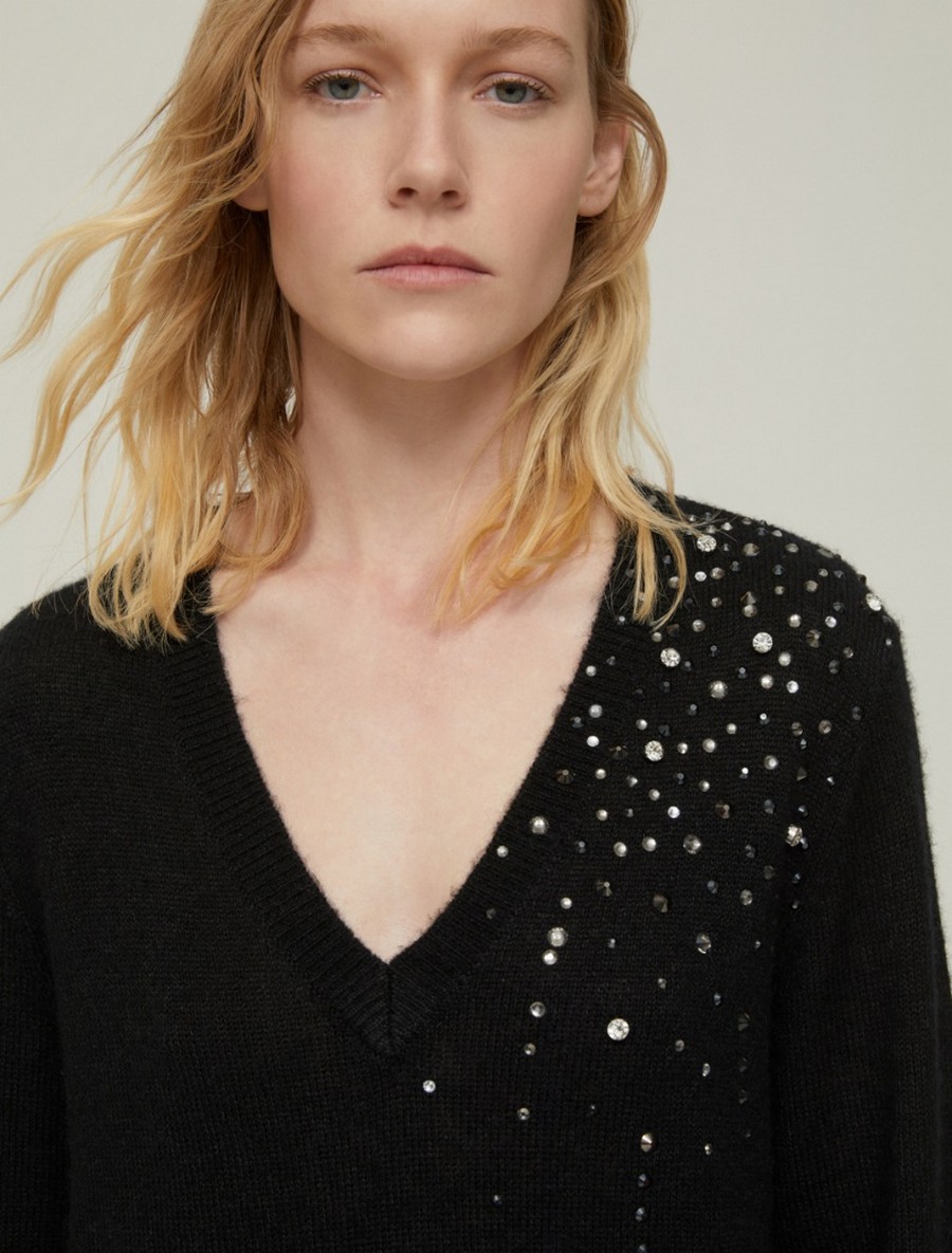 Pennyblack Γυναικείο Πλεκτό Φόρεμα Straight Fit Με Στρας φωτογραφία