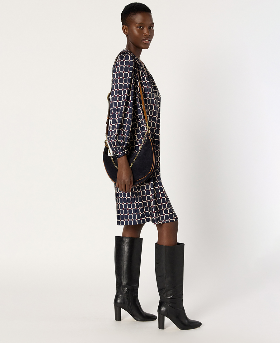 Gerard Darel Γυναικείο Σατέν Φόρεμα Με Γεωμετρικό Μοτίβο φωτογραφία