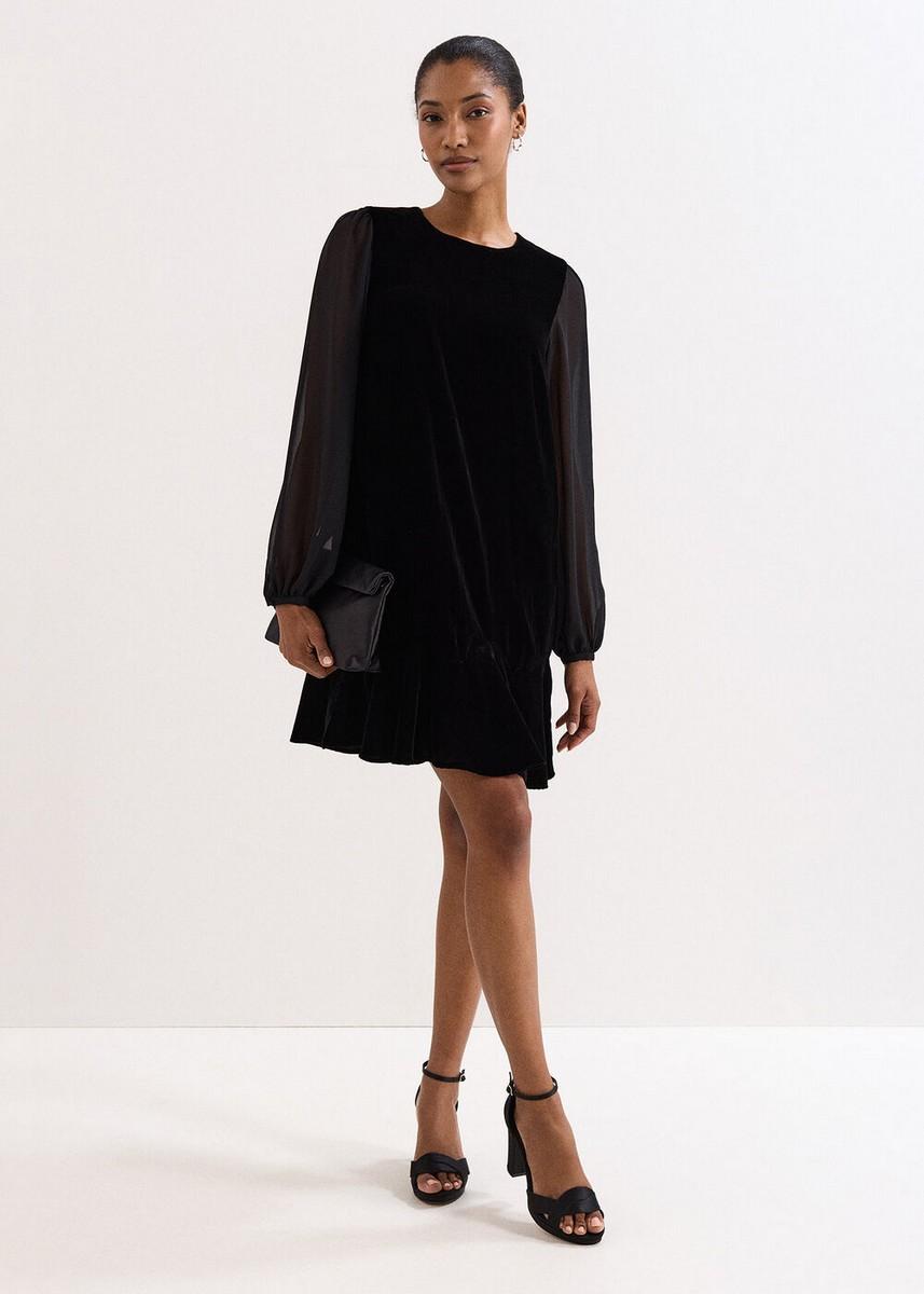 Phase Eight Γυναικείο Φόρεμα Από Βελούδο Με Διαφάνεια Στα Μανίκια φωτογραφία