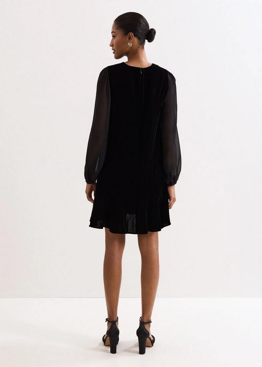 Phase Eight Γυναικείο Φόρεμα Από Βελούδο Με Διαφάνεια Στα Μανίκια φωτογραφία