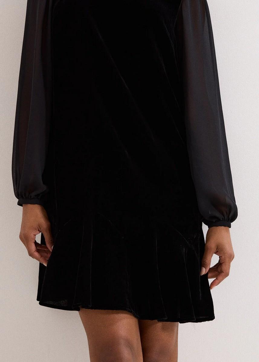 Phase Eight Γυναικείο Φόρεμα Από Βελούδο Με Διαφάνεια Στα Μανίκια φωτογραφία