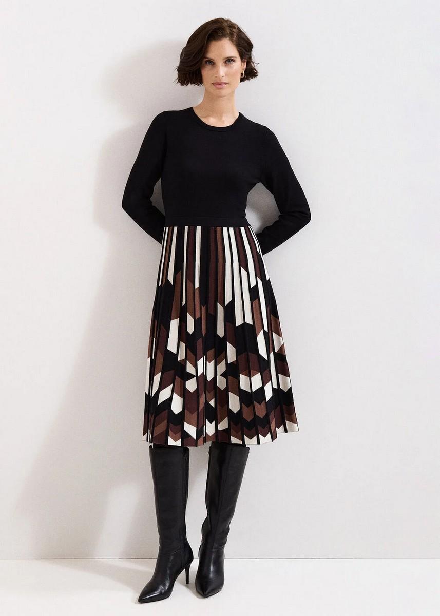 Phase Eight Γυναικείο Φόρεμα Με Πλισέ Φούστα Και Γεωμετρικό Μοτίβο φωτογραφία