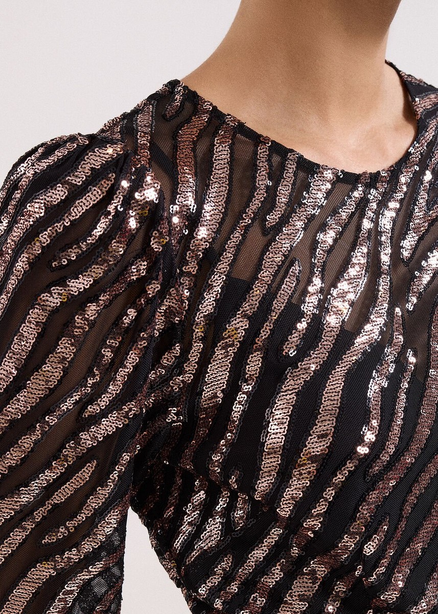 Phase Eight Γυναικείο Φόρεμα Με Παγιέτες Σε Animal Print φωτογραφία