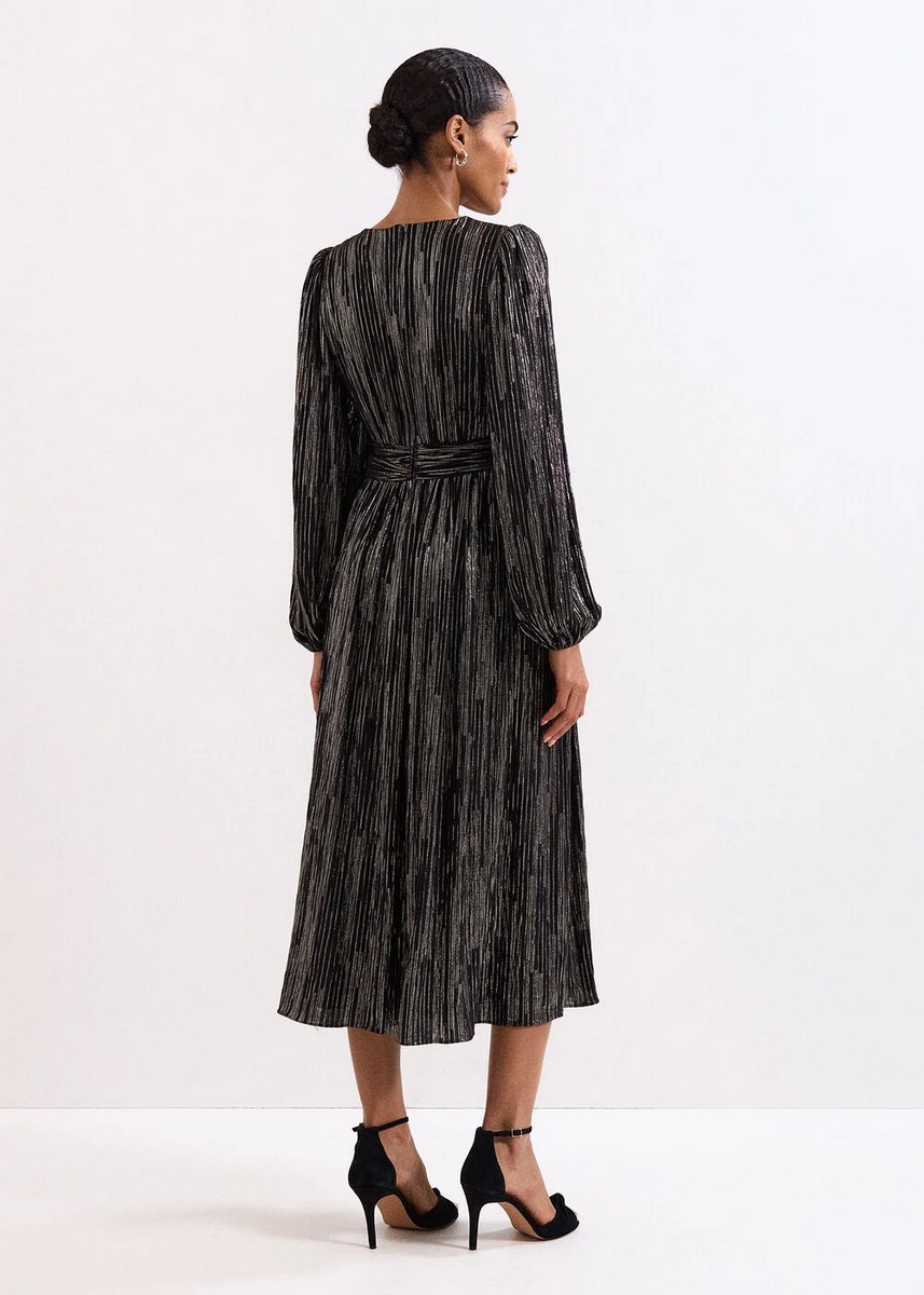 Phase Eight Γυναικείο Φόρεμα Με Μεταλλική Λάμψη Και Ζώνη φωτογραφία