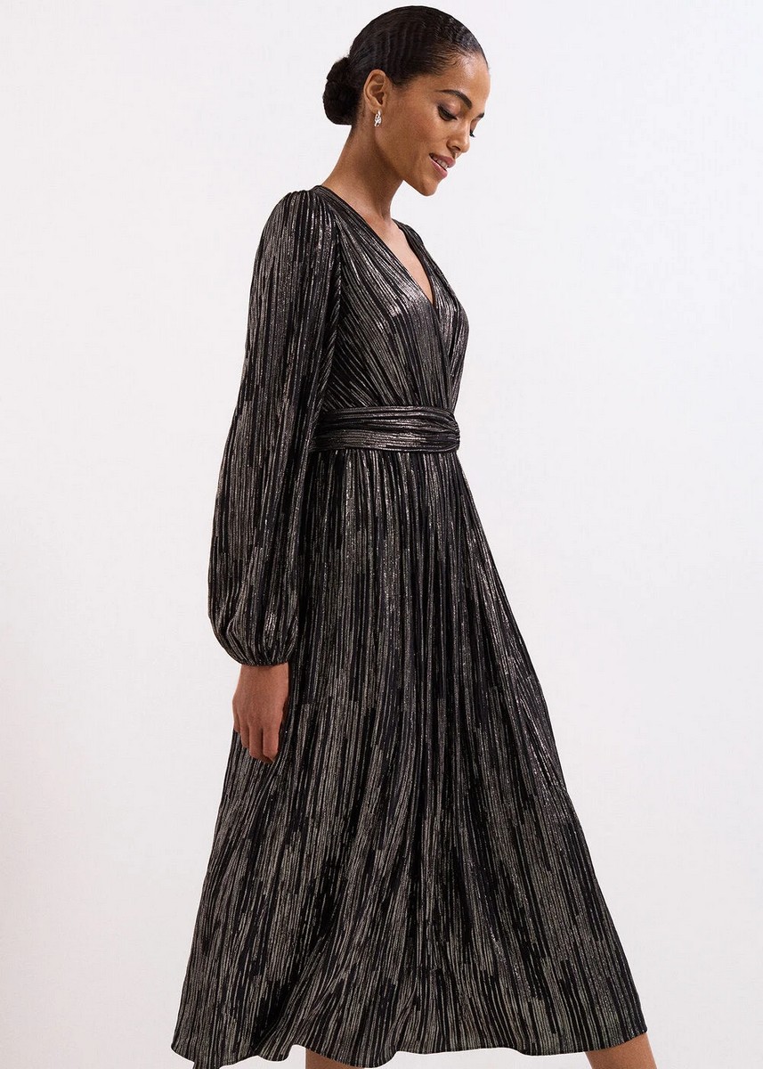 Phase Eight Γυναικείο Φόρεμα Με Μεταλλική Λάμψη Και Ζώνη φωτογραφία