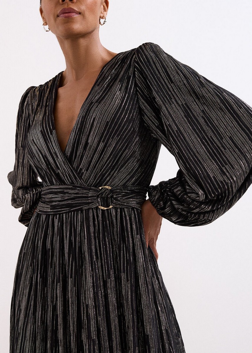 Phase Eight Γυναικείο Φόρεμα Με Μεταλλική Λάμψη Και Ζώνη φωτογραφία