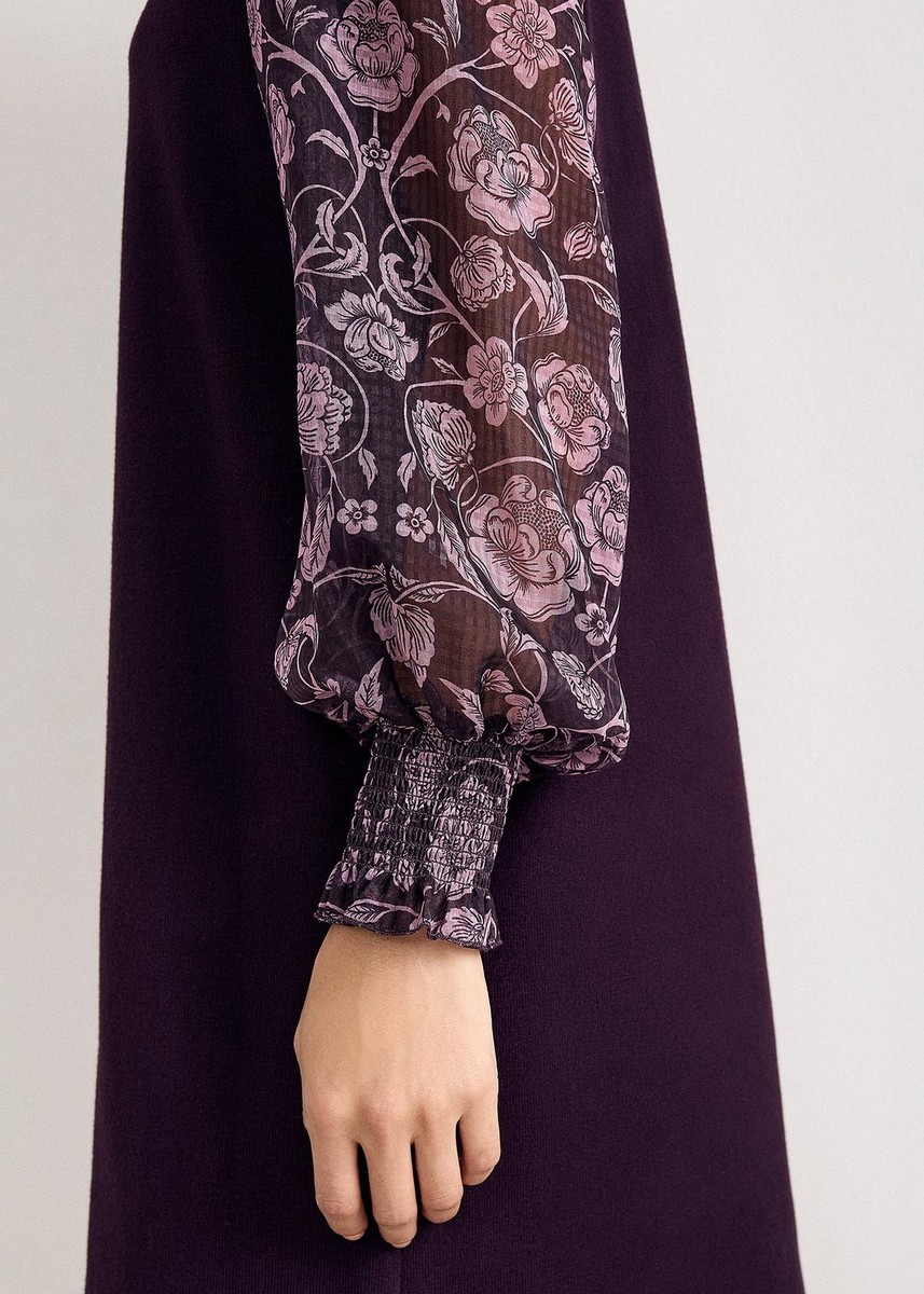 Phase Eight Phase Eight Γυναικείο Μωβ Πλεκτό Mini Φόρεμα Regular Fit Με Μακριά Μανίκια Για Smart Casual & Evening Εμφανίσεις - 5
