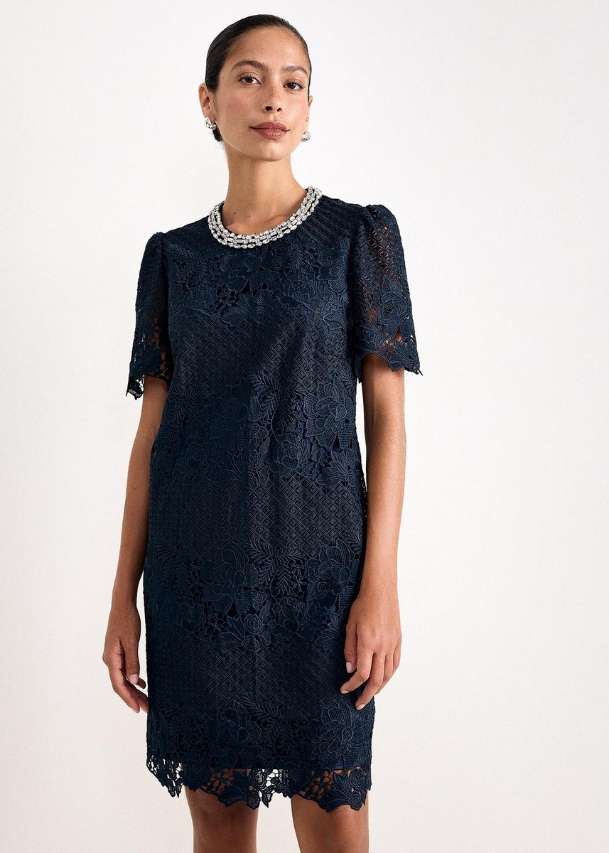 Phase Eight Γυναικείο Navy Μονόχρωμο Mini Φόρεμα Regular Fit Για Elegant & Evening Εμφανίσεις
