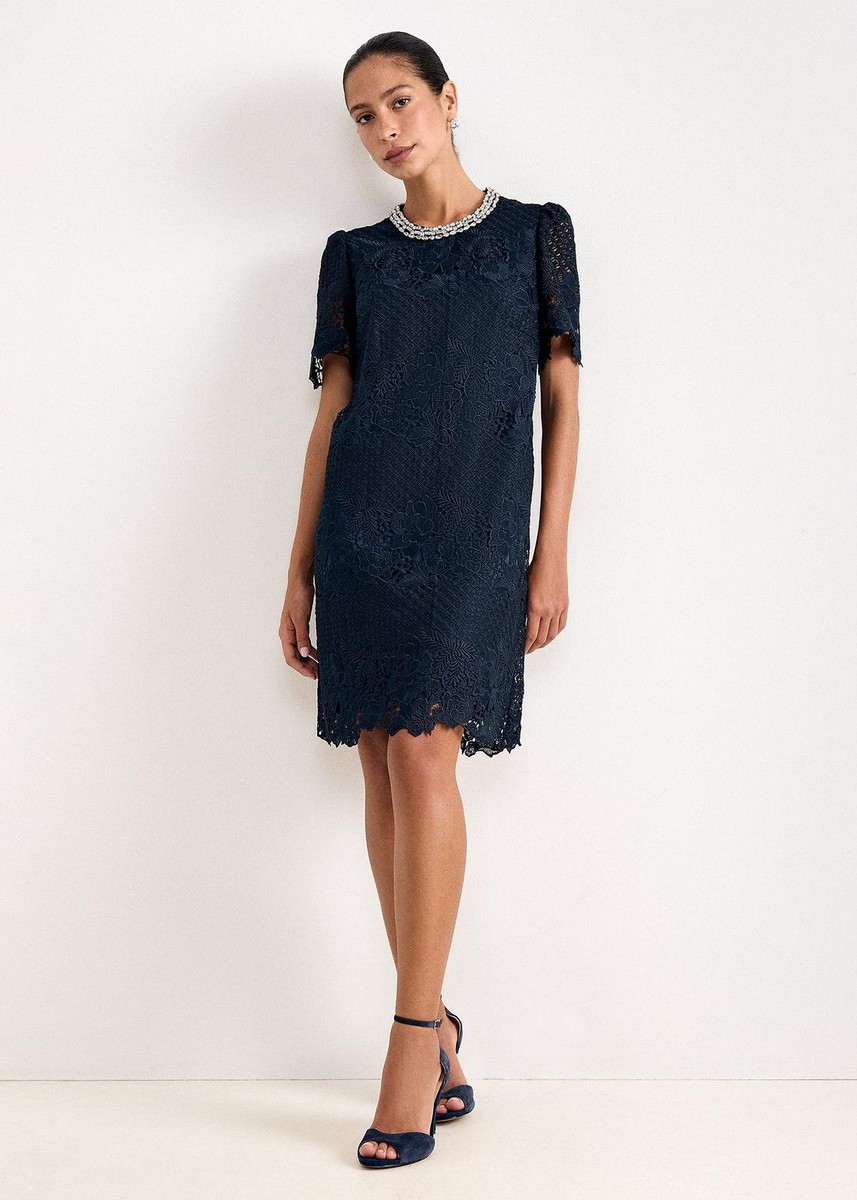 Phase Eight Γυναικείο Navy Μονόχρωμο Mini Φόρεμα Regular Fit Για Elegant & Evening Εμφανίσεις