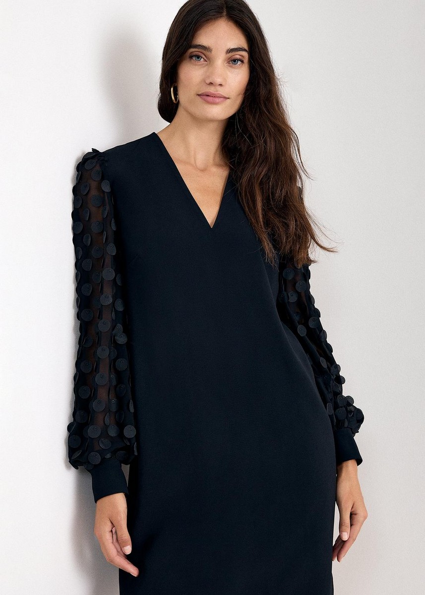 Phase Eight Phase Eight Γυναικείο Μαύρο Μονόχρωμο Mini Φόρεμα Regular Fit Με V Λαιμόκοψη Για Evening & Occasion Εμφανίσεις - 4