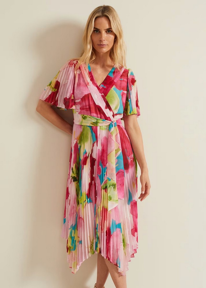 Phase Eight Φλοράλ Πλισέ Φόρεμα σε Εμπριμέ φωτογραφία