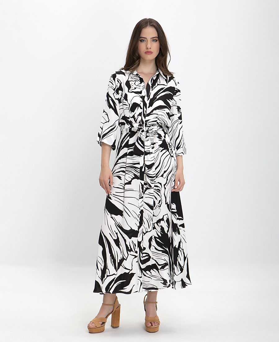 Penny Black PennyBlack Φόρεμα Floral σε Ασπρόμαυρο