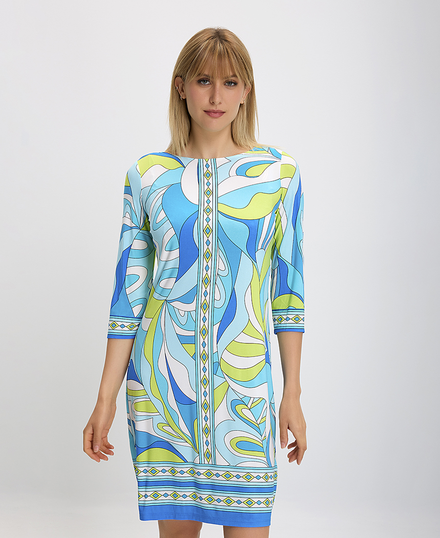 Allegra Carmine Mini Φόρεμα με All Over Print σε Εμπριμέ Μπλε