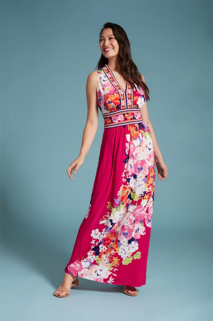 Φόρεμα Floral Maxi σε Ροζ Εμπριμέ φωτογραφία