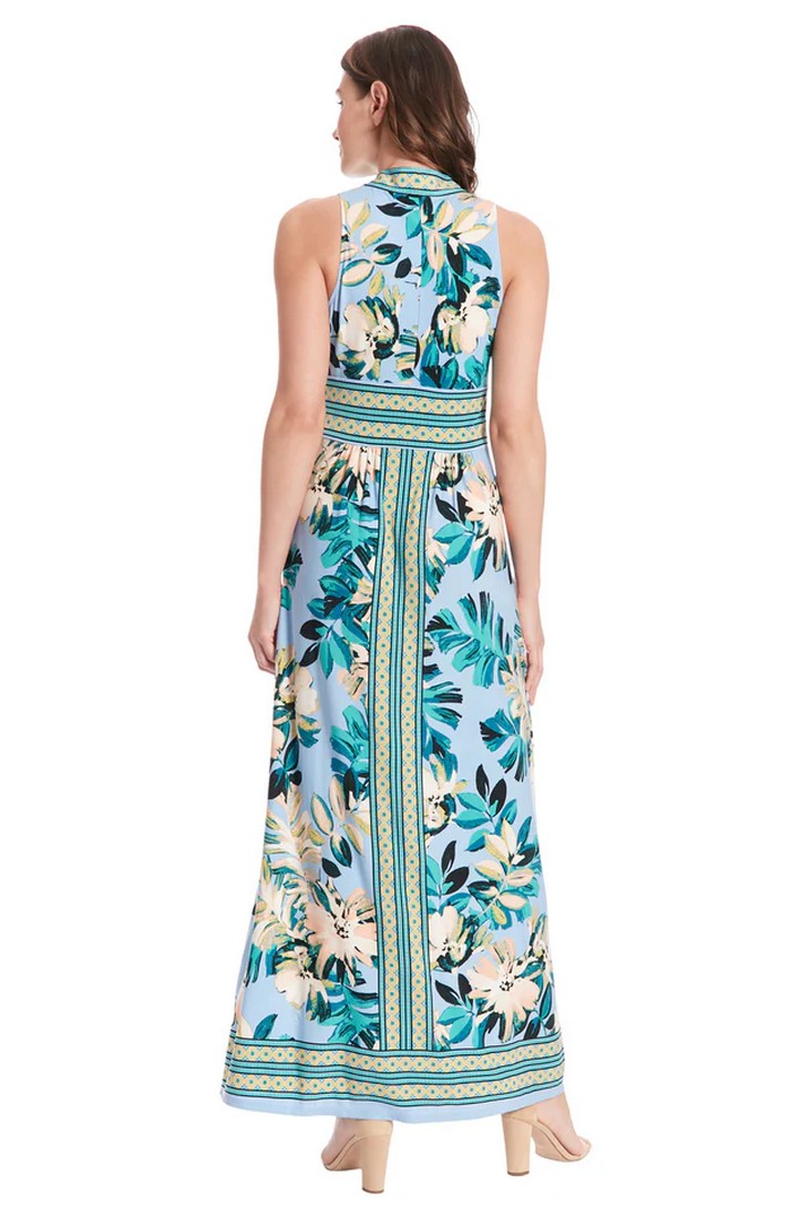 Maxi Φόρεμα Floral σε Μπλε Εμπριμέ φωτογραφία
