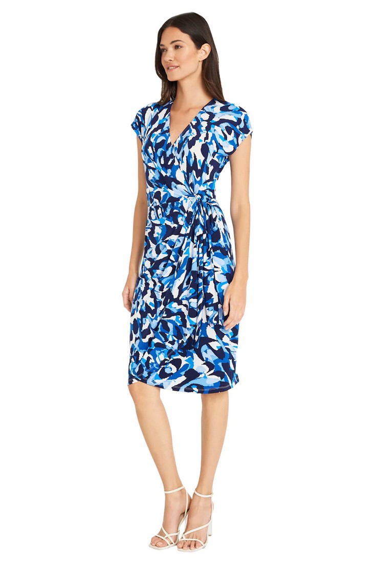 Allegra Carmine Φόρεμα Wrap Style σε Μπλε Εμπριμέ